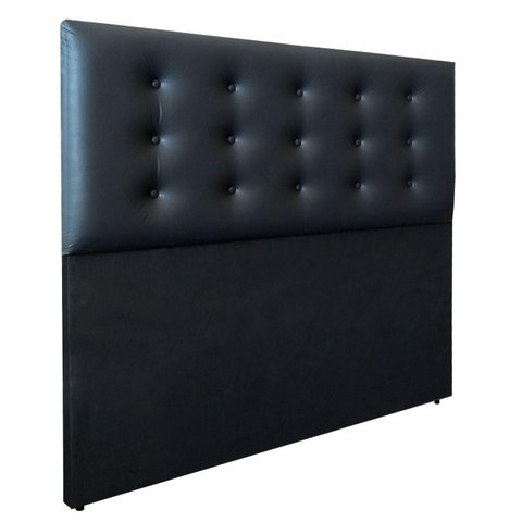 Cabeceira de Cama Estofada Botonê Viena Essencial Corino Rbl:casal Tradicional/preto