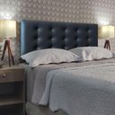 Ver imagem 2 de Cabeceira de Cama Estofada Botonê Viena Essencial Corino Rbl:casal Tradicional/preto