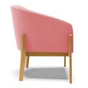 Ver imagem 4 de Poltrona Stella Suede Rosê Base Madeira Castanho - D'rossi Drossi