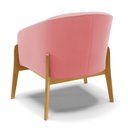 Ver imagem 5 de Poltrona Stella Suede Rosê Base Madeira Castanho - D'rossi Drossi