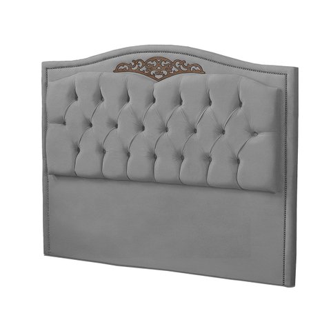 Cabeceira King Size Estofada para Cama Box Maitê Veludo Ateliê do Conforto Cabeceira King Estofada C
