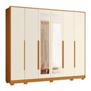 Ver imagem 1 de Guarda Roupa Casal Mercure com Espelho 06 Portas Cinamomo Off White - Móveis Albatroz