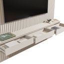 Ver mais imagens de Painel 100% MDF para TV 75 Polegadas 240cmx247,1cm Ripado com Rack Suspenso 3 Gavetas Arbo