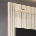 Ver imagem 5 de Painel Ripado com Rack Suspenso para TV até 75 Polegadas 100% MDF 247,1CMX240CM 3 Gavetas Arbo