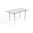 Ver imagem 1 de Mesa Elba Cromada com Tampo de Vidro Incolor 1,50m