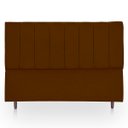 Ver imagem 3 de Kit Cabeceira Mais Calçadeira com Bau Eros Casal 140 cm para Cama Box Suede Marrom Biselos-Decor