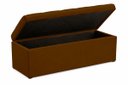 Ver mais imagens de Kit Cabeceira Mais Calçadeira com Bau Eros Casal 140 cm para Cama Box Suede Marrom Biselos-Decor