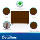 Ver imagem 2 de Kit Cabeceira Mais Calçadeira com Bau Eros Casal 140 cm para Cama Box Suede Marrom Biselos-Decor