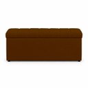 Ver imagem 5 de Kit Cabeceira Mais Calçadeira com Bau Eros Casal 140 cm para Cama Box Suede Marrom Biselos-Decor