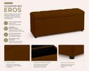 Ver imagem 7 de Kit Cabeceira Mais Calçadeira com Bau Eros Casal 140 cm para Cama Box Suede Marrom Biselos-Decor