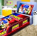 Ver imagem 1 de Jogo De Lençol Cobre Leito E Fronha Carros Sonic Kit 2pçs