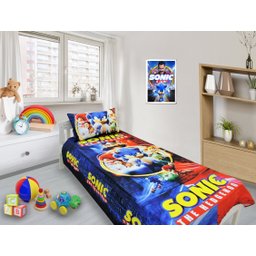 Jogo De Lençol Cobre Leito E Fronha Carros Sonic Kit 2pçs - 2