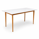 Ver imagem 1 de Mesa de Jantar 8 Lugares Retangular 160x90 em Madeira em MDF Liz Branca