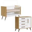 Ver imagem 2 de Conjunto de Quarto Infantil Alice Retrô Cômoda com Berço Mini Cama Freijó / Branco