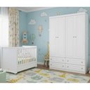 Ver imagem 7 de Berço Tutto New e Guarda Roupa 4 Portas Americano Branco Fosco - Matic