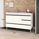 Ver imagem 5 de Gabinete Cozinha 3 Gavetas e 1 Porta Armário 114cm Multiuso: Branco