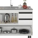 Ver imagem 3 de Gabinete Cozinha 3 Gavetas e 1 Porta Armário 114cm Multiuso: Branco