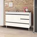 Ver imagem 1 de Gabinete Cozinha 3 Gavetas e 1 Porta Armário 114cm Multiuso: Branco