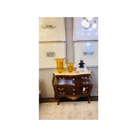 Cômoda Gaveteiro Classico Luiz XV Bronze Marmore Formosa