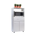 Ver imagem 4 de Balcão Multiuso Luna para Cozinha 2 Portas 1 Gaveta Cor:branco