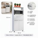 Ver imagem 2 de Balcão Multiuso Luna para Cozinha 2 Portas 1 Gaveta Cor:branco