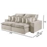 Sofá 5 Lugares Retrátil e Reclinável M-144 Veludo Martins Creme - 2