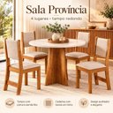 Ver imagem 6 de Conjuntos Sala de Jantar 4 Lugares Redondo Tampo de MDF Provincia