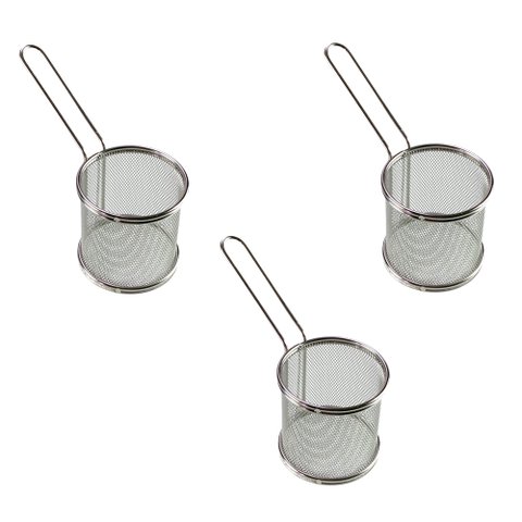 Kit 3 Cesta para Servir Porções Fritas Frango Salgados Petiscos Restaurante Hamburgueria