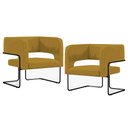 Ver imagem 1 de Kit 02 Poltronas Decorativas Scarlett D02 Base de Aço Preto Veludo Mostarda B-260 - Lyam Decor
