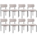 Ver imagem 1 de Kit 08 Cadeiras Estofadas para Sala de Jantar Louise L02 Linho Bege - Lyam Decor