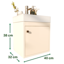 Ver imagem 6 de Gabinete Madrid Suspenso Armário Organizador para Banheiro - Off White