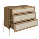 Ver imagem 4 de Cômoda 3 Gavetas Palhinha Pés Metálicos 28934 Oslo Artesano - Hanover/dourado