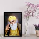 Ver imagem 2 de Quadro Decorativo Guru Nanak 45x34cm - com vidro:Madeira branca