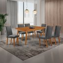 Ver imagem 2 de Mesa de Jantar Copper 180 cm Tampo MDF Canto Copo Laminado e 6 Cadeiras Lira