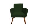 Ver imagem 1 de Poltrona Decorativa Nina Riscado Suede Verde Pés Madeira Ms Decor