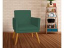 Ver imagem 3 de Poltrona Decorativa Nina Riscado Suede Verde Pés Madeira Ms Decor