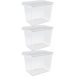 Kit 3 Organizadores de Geladeira Multiuso Cozinha 1,3l com Tampa Transparente Frutas Verduras Uz - 1
