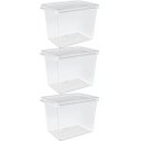 Ver imagem 1 de Kit 3 Organizadores de Geladeira Multiuso Cozinha 1,3l com Tampa Transparente Frutas Verduras Uz