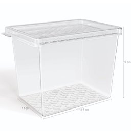 Kit 3 Organizadores de Geladeira Multiuso Cozinha 1,3l com Tampa Transparente Frutas Verduras Uz - 4