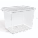 Ver imagem 4 de Kit 3 Organizadores de Geladeira Multiuso Cozinha 1,3l com Tampa Transparente Frutas Verduras Uz