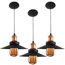 Ver imagem 1 de Lustre Pendente Nordic 22 cm Preto C/Cobre Retrô Vintage