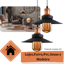 Ver imagem 4 de Lustre Pendente Nordic 22 cm Preto C/Cobre Retrô Vintage