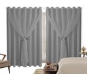 Ver imagem 1 de Cortina Blackout PVC 4,00m X 2,50m Com Voil Cinza