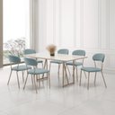 Ver imagem 1 de Conjunto Sala de Jantar com 6 Cadeiras Betina Bege/Champagne/Verde Claro/Off White