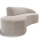 Ver imagem 4 de Sofá 3 Lugares Curvo Living Firenze Direito D02 Bouclê Creme 230cm B-54 - Lyam