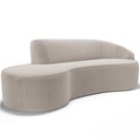 Ver imagem 1 de Sofá 3 Lugares Curvo Living Firenze Direito D02 Bouclê Creme 230cm B-54 - Lyam