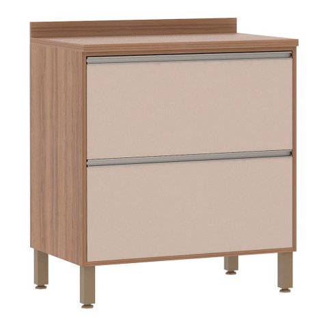 Balcão de Cozinha com Tampo 80 Cm 2 Gavetões Lari Luciane Móveis