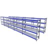Gondola 10 mini porta pallet 250 kg 180x200x60 (CxLxP) cinza com azul bandejas mdf branco - 1