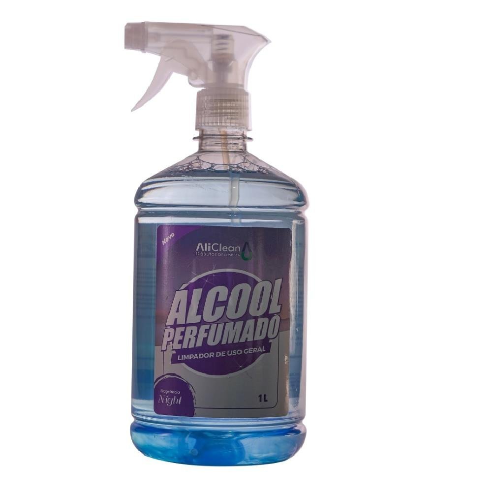Álcool Perfumado Com Bactericida Para Limpeza Com Borrifador 1 Litro - Night