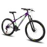 Bicicleta aro 26 Freeride PRO X Mandrake Hiten 21 Velocidades Freio a Disco Aros Vmaxx Roxo Adesivo  - 5